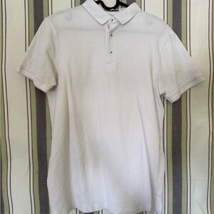 Oxford Textured White Polo Shirt